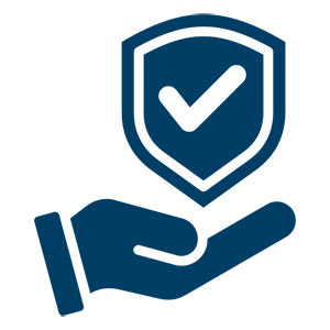 icon of hand holding shield